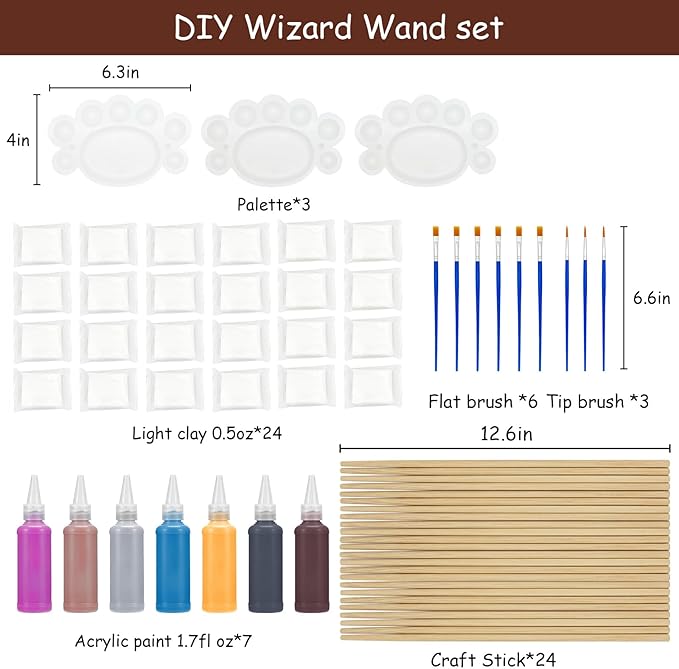 Magic Wizard Wand Making Kit DIY Craft Set for Kids Adult Birthday Party Gift Make Your Own Wands 67-Piece