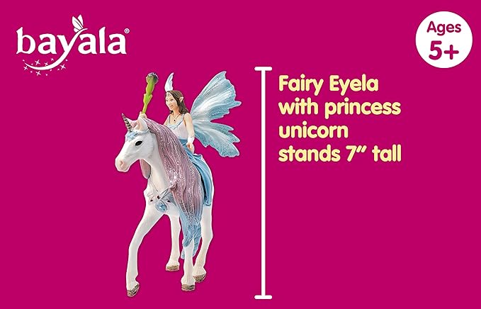 Schleich Bayala Fairy Eyela with Princess Unicorn Playset - Sparkling Flying Princess Doll with Unicorn and Magic Wand, Birthday Gift for Girls and Boys Ages 5-12