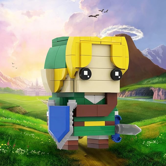 Breath of The Wild Link Building Sets for Adults Kids, Link Minifigure Ocarina of Time Building Kit,Game Series Building Blocks Model Toys,Compatible with Lego(155PCS)