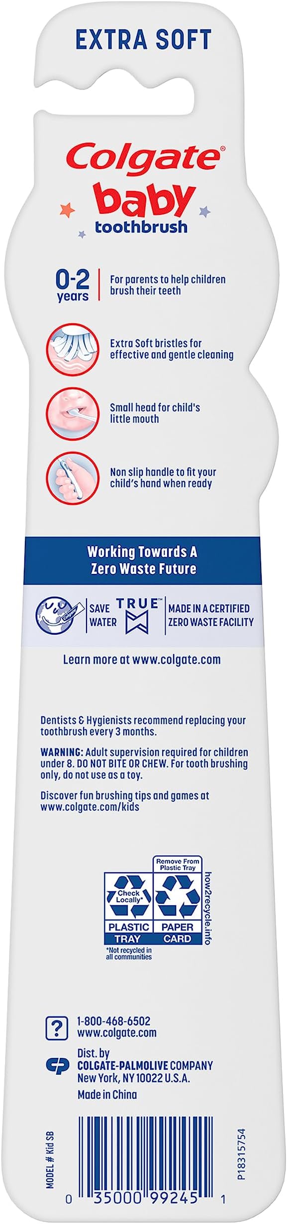 Colgate My First Baby and Toddler Toothbrush, Extra Soft Toothbrush, 6 Count