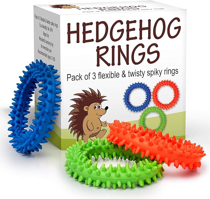 Pick A Toy Sensory Ring and Fidget Toy 3 Pack, Soft, Flexible Rubber Rings with Spikes, Engaging and Calming Sensory Toys Bracelets for Children, Youth, Adults