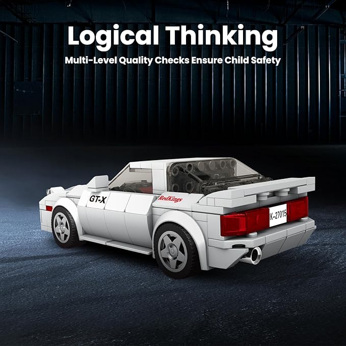 Mould King Speed Champion Cars Building Sets, RX-7 Mazda Initial D Car Model with Display Case, 27015 MOC Collectible Toys Blocks Car Kits for Adults and Boys Kids Aged 8+ (369 Pieces)