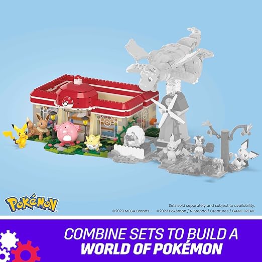 MEGA Pokémon Building Toys Set Forest Pokémon Center with 648 Pieces, 4 Poseable Characters, for Kids