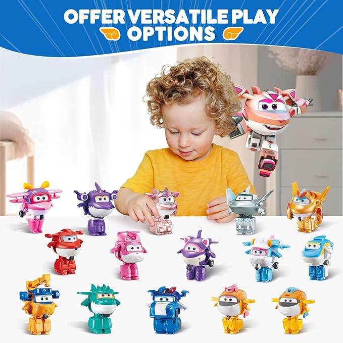 Super Wings Transformer Toys, 2 in Golden Girl Robot Transformer Action Figures, 2-in-1 Mode Robot Transformer Toys for Boys Girls 4-6 6-8, Fun Plane Toys for Boys Toddlers Kids Age 3 4 5 6 7 8