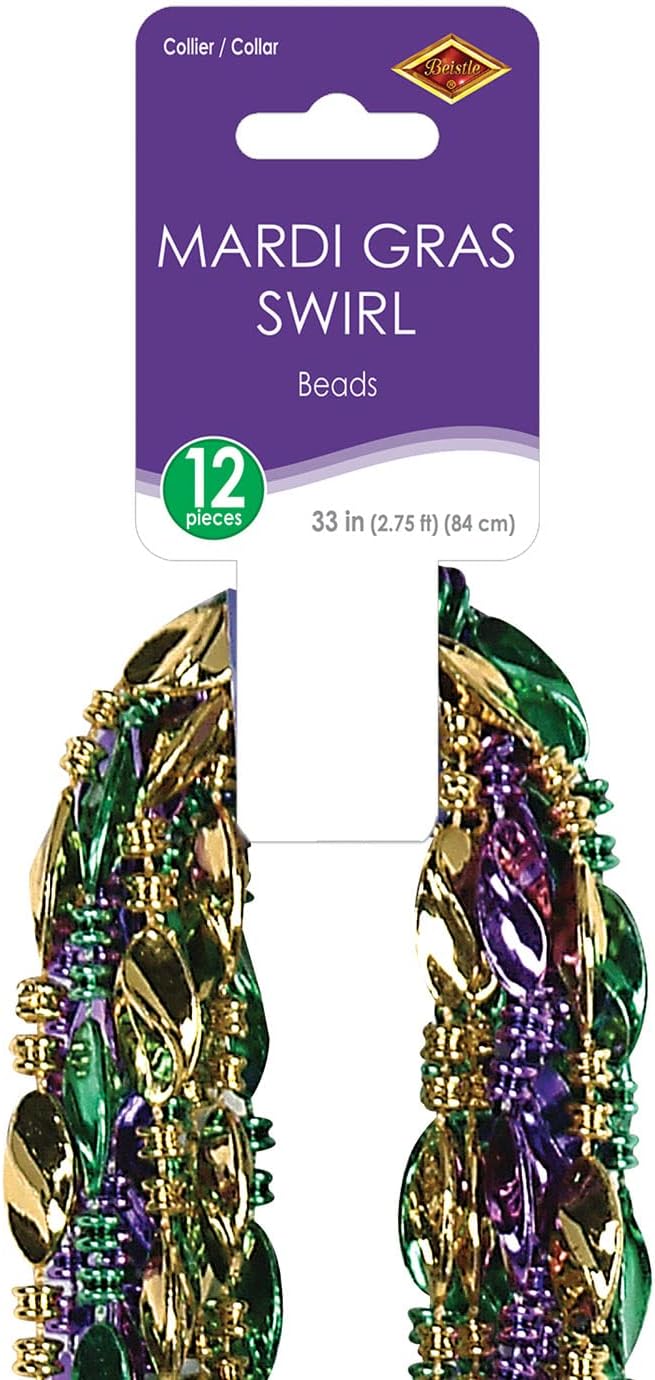 Mardi Gras Swirl Beads