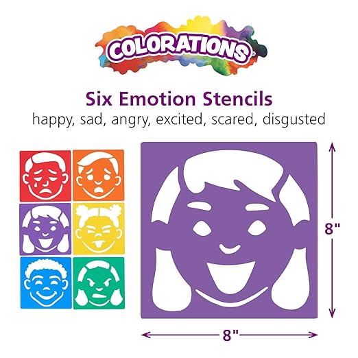 Emotional Stencils Set of 6, Homeschool, Home School Use