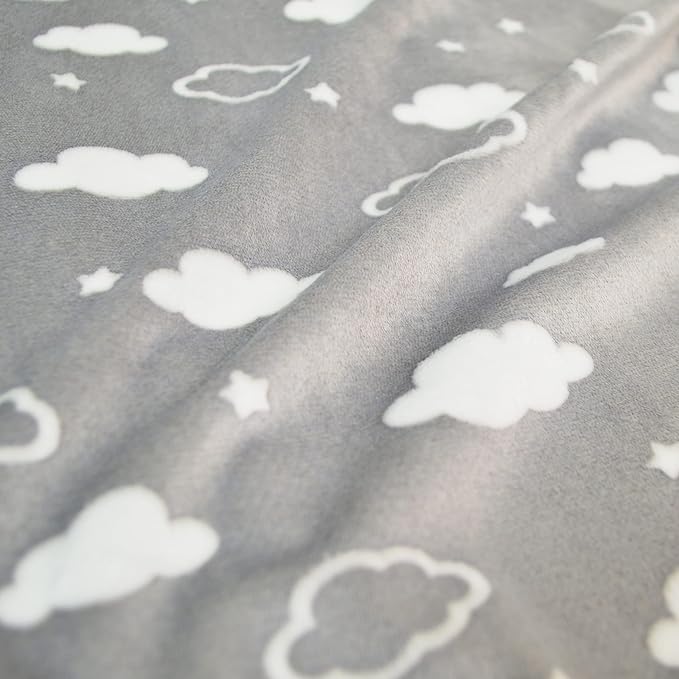 American Baby Company Heavenly Soft Minky Dot Chenille Toddler Bedding Set, 3D Cloud Gray, 4 Piece, for Boys and Girls