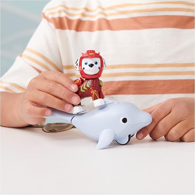 Paw Patrol, Aqua Pups Marshall and Dolphin Action Figures Set, Kids Toys for Ages 3 and up