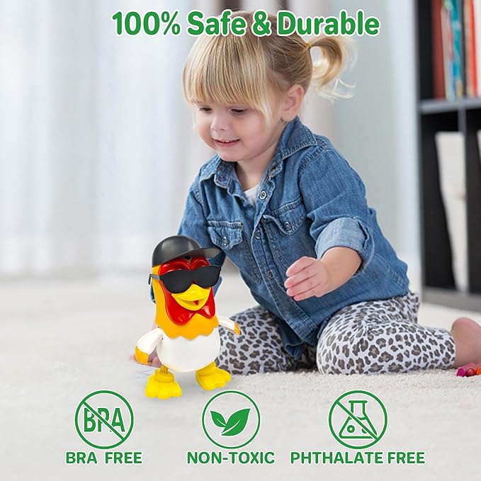 TOYMAKER La Granja de Zenon Black Hats Bartolito Chicken Baby Toys Dancing Toddlers Toys，Music Kids Interactive Early Learning Educational Toys for 1 2 3 4 Year Old Boys Girls Birthday and Christmas