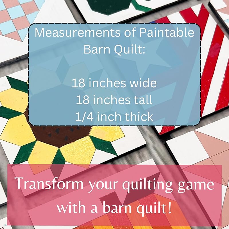 Unfinished Barn Quilt Square Wooden Sign, Country Decor Canvas Quilts Blocks (18 inches, Hourglass)