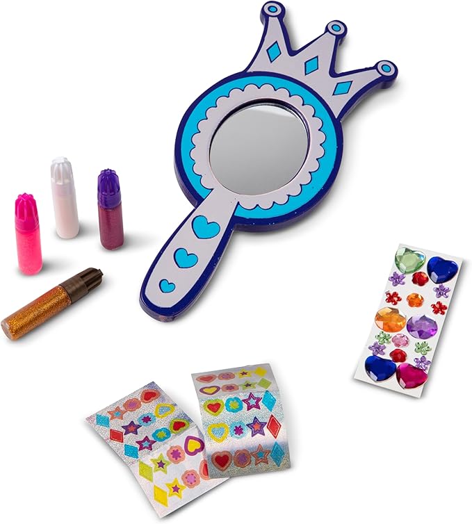 Melissa & Doug Decorate-Your-Own Wooden Princess Mirror Craft Kit