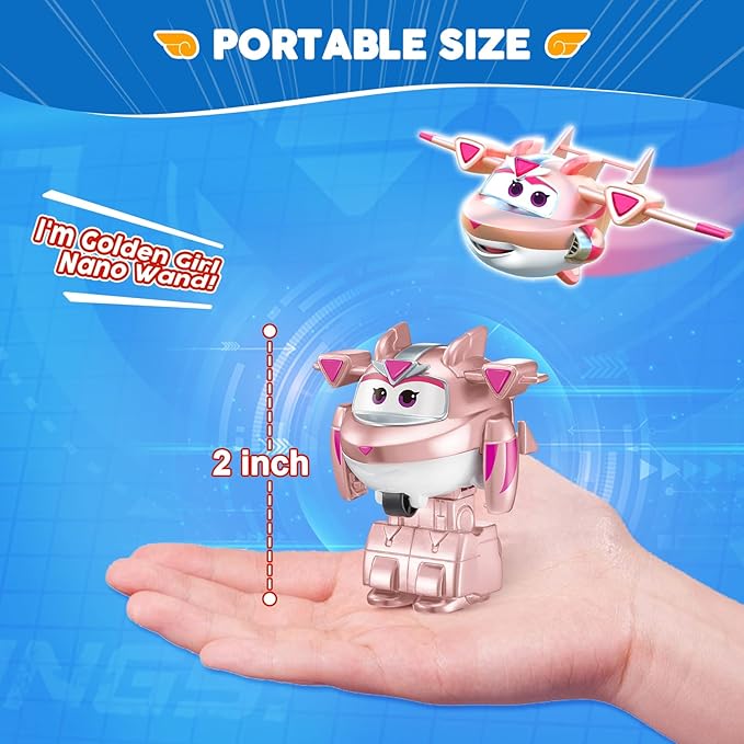 Super Wings Transformer Toys, 2 in Golden Girl Robot Transformer Action Figures, 2-in-1 Mode Robot Transformer Toys for Boys Girls 4-6 6-8, Fun Plane Toys for Boys Toddlers Kids Age 3 4 5 6 7 8