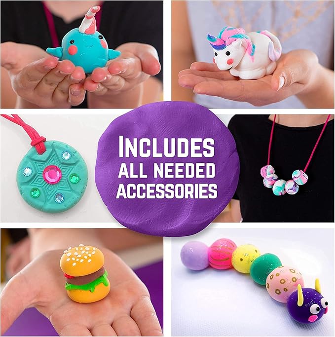 GirlZone Air Dry Clay Ultimate Craft Kit, Over 100 Piece Kids Modeling Clay Set, Air Dry Clay for Kids with No Baking Required, Arts & Crafts for Girls Age 3+ (Regular Size)