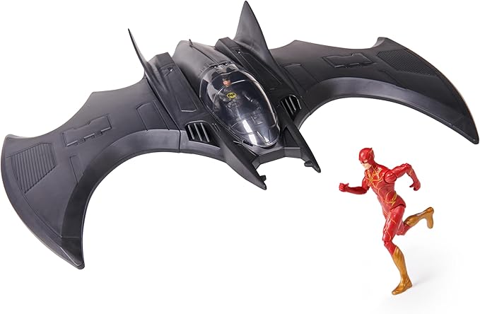 DC Comics, The Flash Ultimate Batwing Set The Flash and Batman Action Figures, 4-inch Playset Kids Toys for Boys and Girls 3 and Up