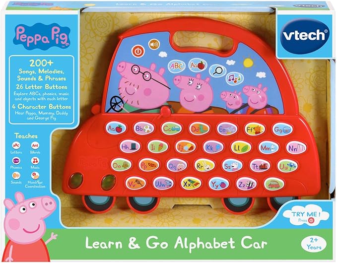 VTech Peppa Pig Learn and Go Alphabet Car, Red