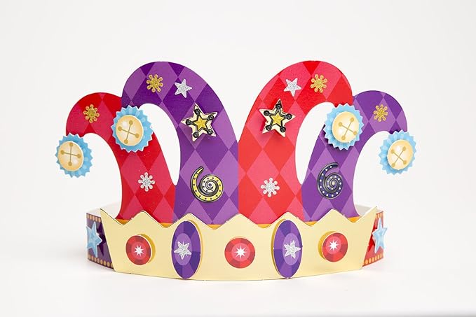 Melissa & Doug Simply Crafty Adventure Hats Craft Kit: Pirate, Viking, Jester, and King