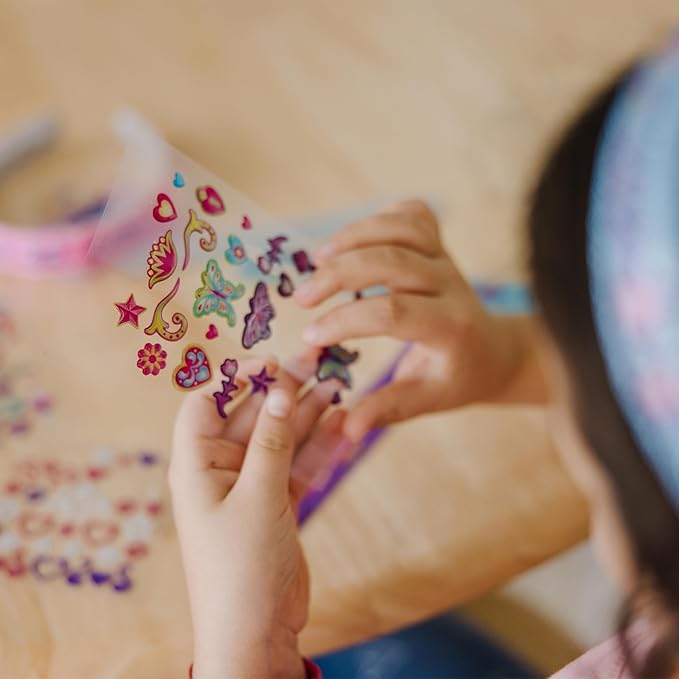Melissa & Doug Design-Your-Own Headbands Jewelry-Making Kit With 50+ Stickers