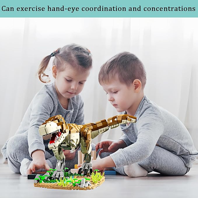 Jurassic Dinosaur Compatible with Lego,1228 Pcs Dinosaur Park World Toys for Age 7 8 9 10 11 12 13 14 Years, Tyrannosaurus Rex Toy for 7-9 Year Old Boy Christmas Birthday