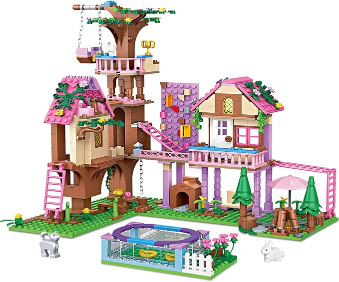 Tree House Building Set Compatible with Lego Friends, 756 PCS Forest House Building Kit Birthday Gift for Kids Girls Age 6-12 Years（7681）