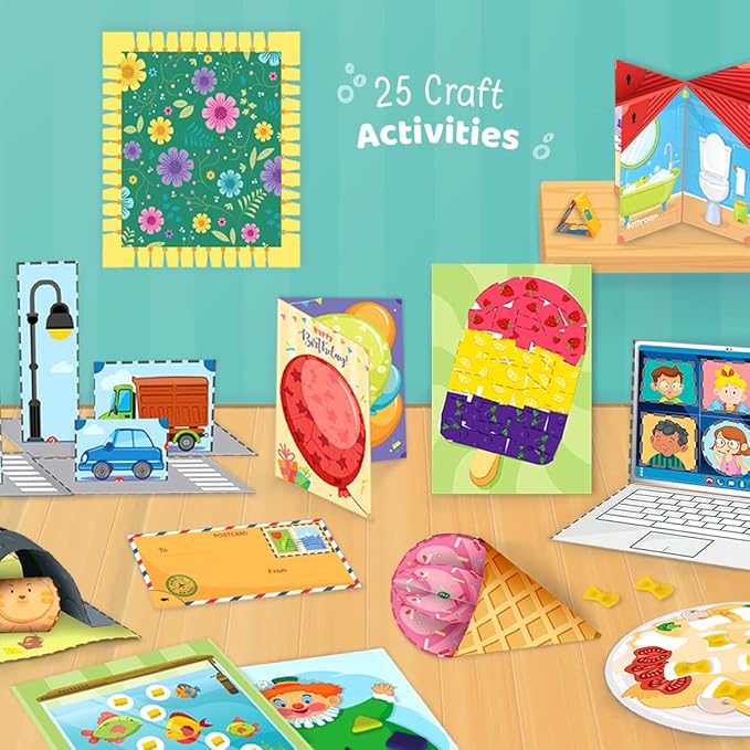 Imagimake My First Craft Kit | Arts and Crafts for Kids Ages 3-5 | Toddler Craft Kit with Scissor Skills | Toddler Girl Toys | 3-Year-Old Girl and Boy Gifts