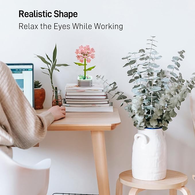 Flower Bouquet Building Set with Base, Flower Building Set Artificial Plant Flowers Building Blocks for Home Office Decor, Birthday Gifts, Desktop Trinkets Age 6+