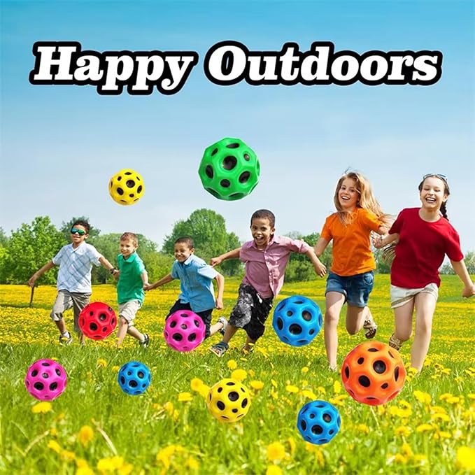Moon Ball`s Extreme High Bouncing Ball Meteor Moon Ball`s,Rubber Bounce Ball Sensory Ball,Cool Tiktok Pop Bouncing Training Ball for Indoor Outdoor Play,Easy to Grip & Catch