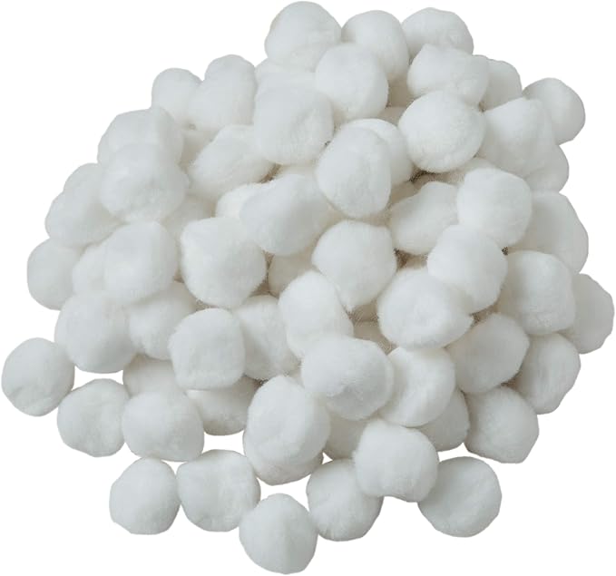 Creativity Street Pom Pons 100-Piece x 1 Inch, White