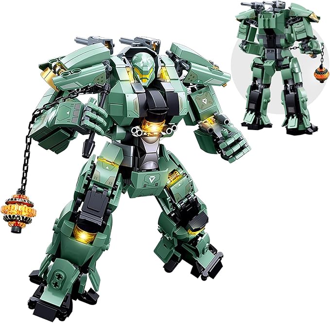 Transforming Mech Robot Building Blocks Set,Destroy Warrior City Action Mech Model Building Kit, 542 Pieces Cool Robots Toys Gift for Adults and Kids Boys 6 7 8 10+
