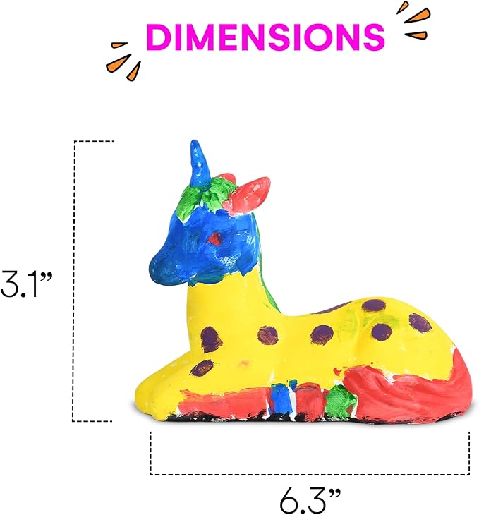 Neliblu DIY Unicorn Craft Kit - Unicorn Project Painting Kit - Paint Your Own Unicorn Masterpiece for Girls, Birthday Parties, and Creative Play - Ideal Gift Set for Little Pony Lovers