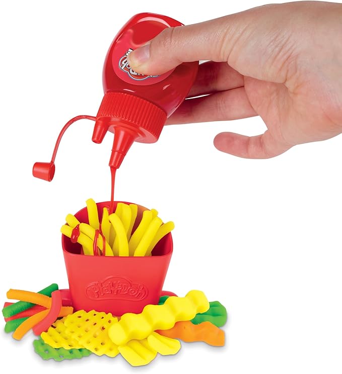 Play-Doh Kitchen Creations Spiral Fries Playset with 5 Cans of Modeling Compound Colors, Back to School Classroom Supplies, Play Food & Cooking Toys for Kids, Preschool Toys, Ages 3+
