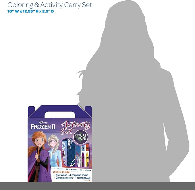 Disney Frozen 2 Anna and Elsa Coloring and Activity Carry Set with Sticker Sheets AS45853 Bendon, Multicolor