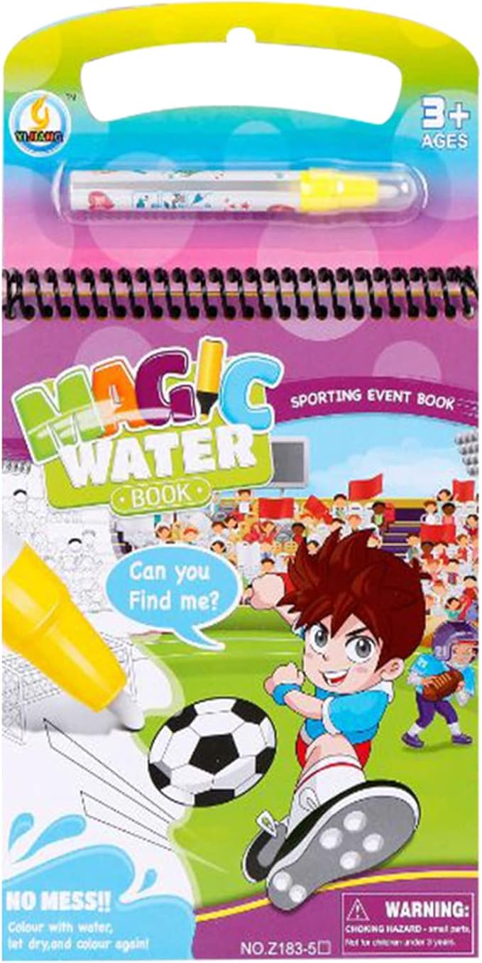 Painting Water Coloring Books Set for kids Water Drawing Coloring Book with Pen Early Educational Toys for Toddlers Boys and Girls 3 PCS（Transportation Tool Sporting and Creative Graphics）