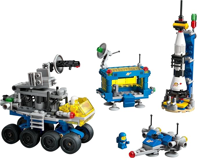 LEGO 40712 Micro Rocket Launchpad: 325 Pieces - Nostalgic Space Toy Set for Adults and Kids 9+, Inspired by Classic Space Sets from The 70s and 80s, Includes Rocket, Space Station, and Characters