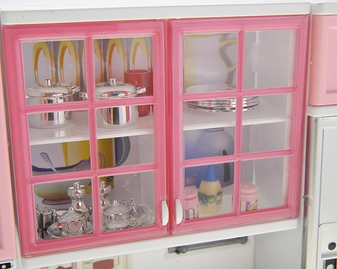 PowerTRC 2 Sets of Modern Toy Kitchen - Battery Operated - Kitchen Playset - Perfect for Dolls