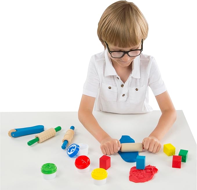 Melissa & Doug Shape, Model, and Mold Clay Activity Set - 4 Tubs of Modeling Dough and Tools - Arts And Crafts For Kids Ages 3+