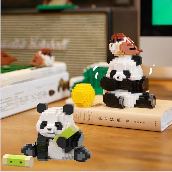 QMEAKMONY Mini Building Blocks Panda Sets Cute Micro Mini Panda Building Bricks for Adults Micro Nano Bricks Perfect Party Favors for Teenagers(1268 PCS)