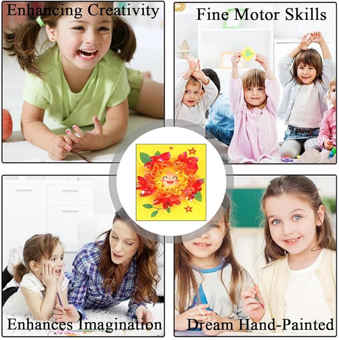 Creative Puzzle Puncture Painting Poke Art DIY Toys,Poking Painting Fabric Art Frenzy Paper Craft Kit Creative Toys DIY Arts Craft Kit Fashion Design Drawing Book with Watercolor Painting (B)