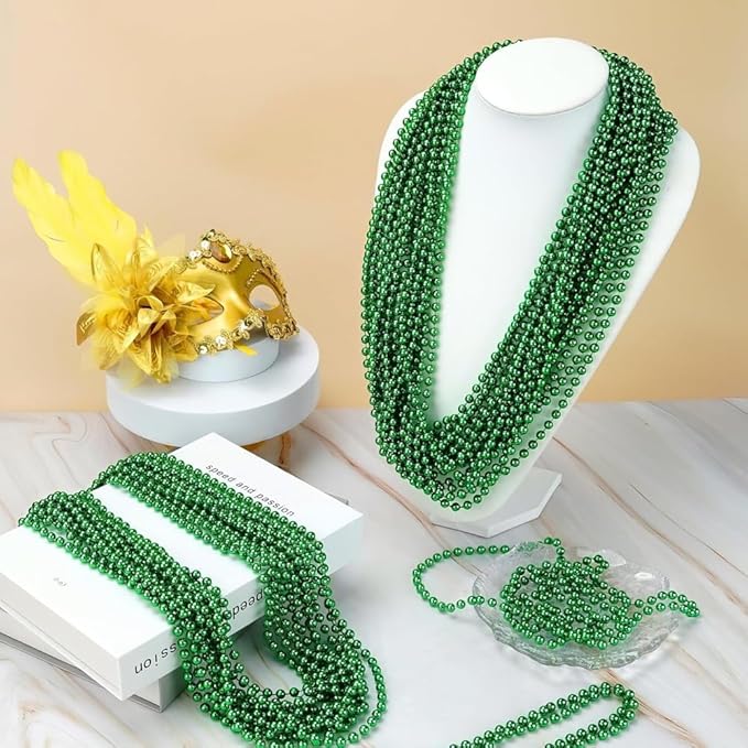 Rhode Island Novelty 33" 7 mm METALLIC GREEN BEADS