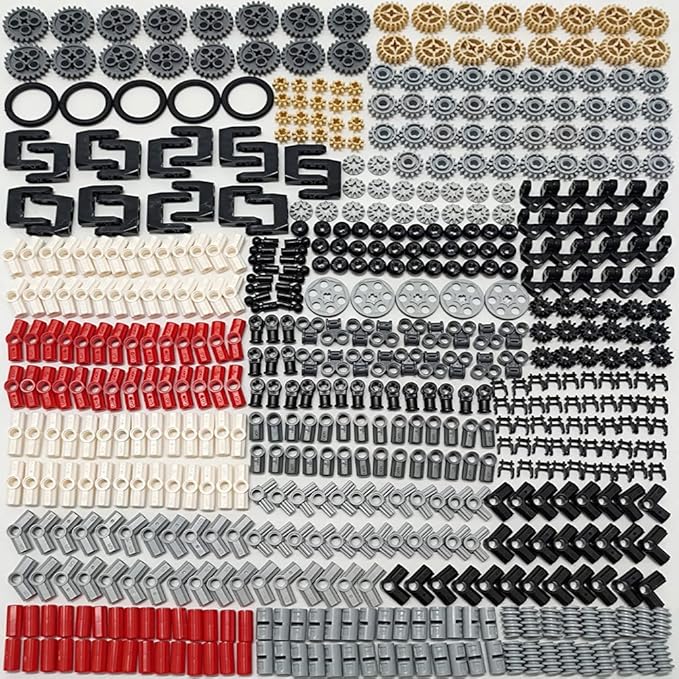 DSPITWOD Technical Gears Axle Pin Connectors - Gear Chain Connectors Technical Parts Set STEM Building Brick Toy Gift for Kids 8 10 12 Years