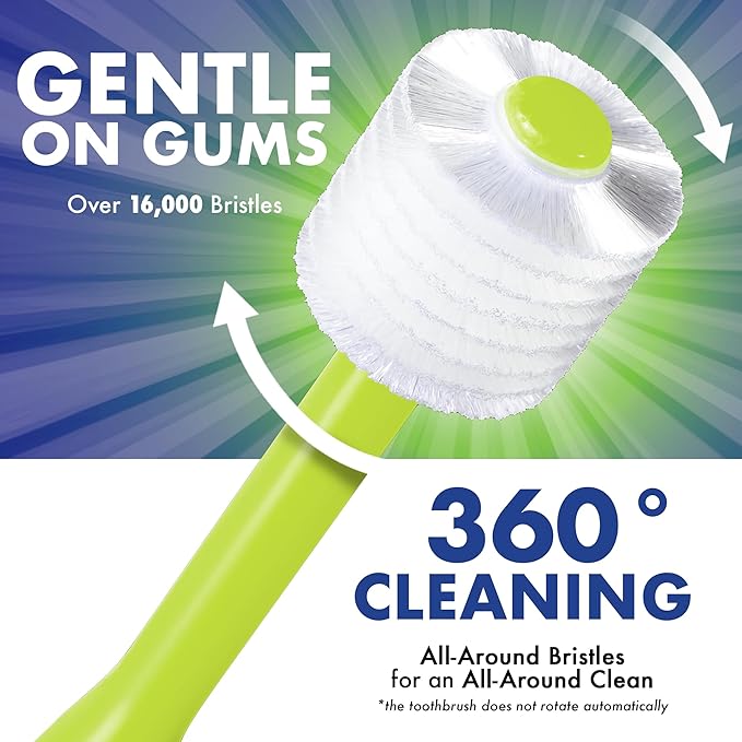 Brilliant Oral Care Child Toothbrush with Soft Bristles and Round Head, for a Kid Approved, Easy to Use All-Around Clean Mouth, Ages 2-5 Years, Lime, 3 Pack