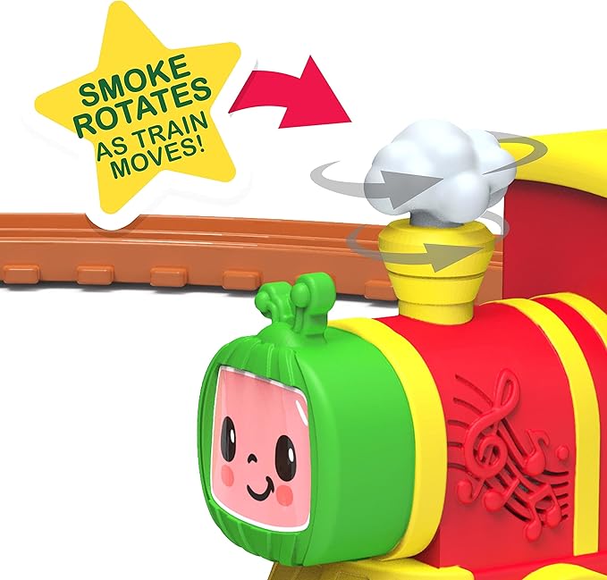 CoComelon All Aboard Musical Train with Bonus Pieces, 24-pieces, Plays “The Train Song", Kids Toys for Ages 18 Month by Just Play