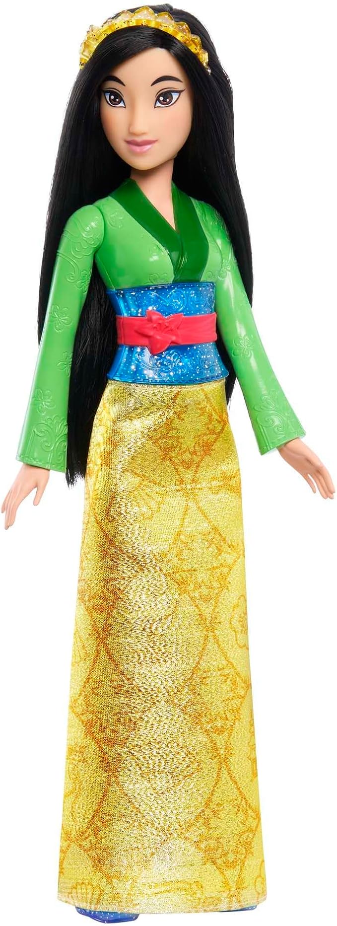 Mattel Disney Princess Toys, Mulan Fashion Doll, Sparkling Look with Black Hair, Brown Eyes & Hair Accessory, Inspired by the Movie Mulan