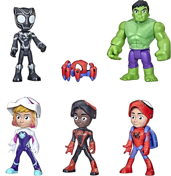 Spidey and his Amazing Friends Marvel Hero Reveal Multipack with Mask-Flip Feature, 4-Inch Action Figure Toys, Kids 3+ (Amazon Exclusive)