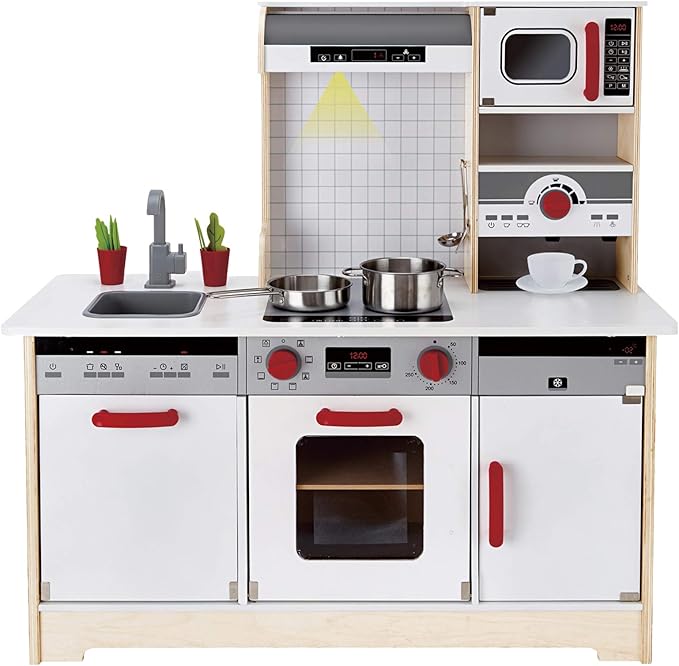 Hape Kids All-in-1 Wooden Play Kitchen with Accessories (E3145)