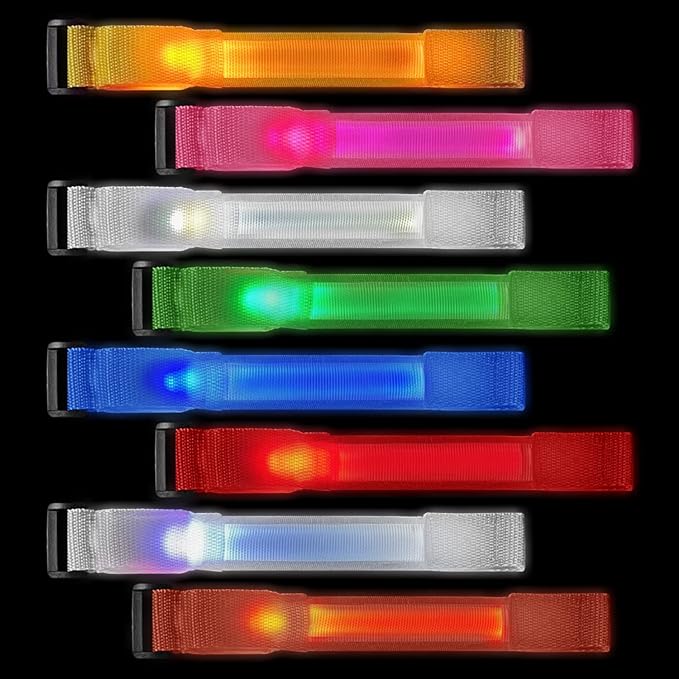 8pcs LED Light Up Bracelets Glow Flashing Wristbands Glow in The Dark Party Supplies for Wedding, Raves, Concert, Camping,Sporting Events, Party