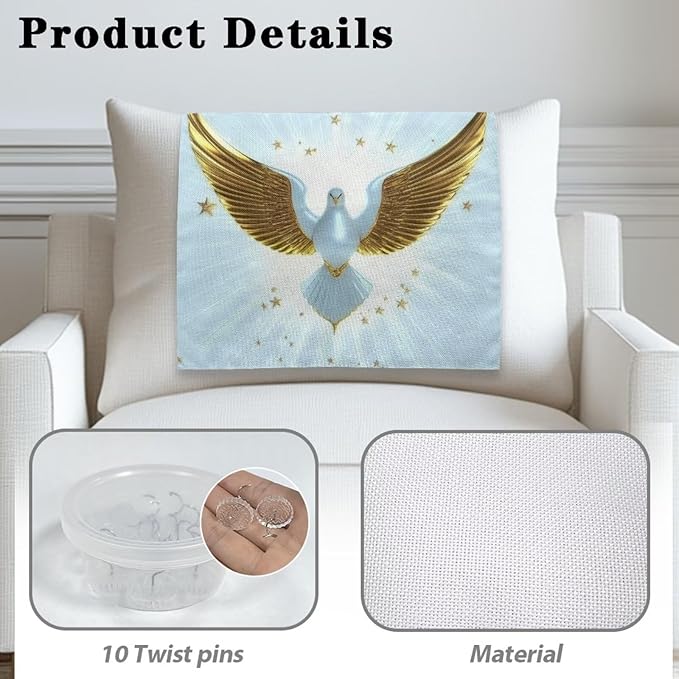 Dove Head Rest Cover for Recliner Easy to Install Headrest Slipcovers Covers Pet Scratch Resistant Peace Couch Headrest Covers for Sofa 2 Pack