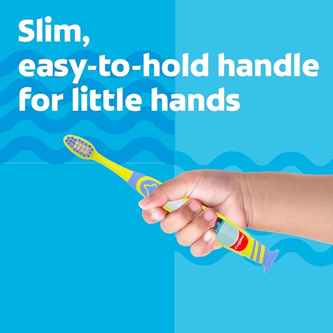 Colgate Kids Toothbrush, Minions, With Extra Soft Bristles and Built In Suction Cup Holder, 4 Pack