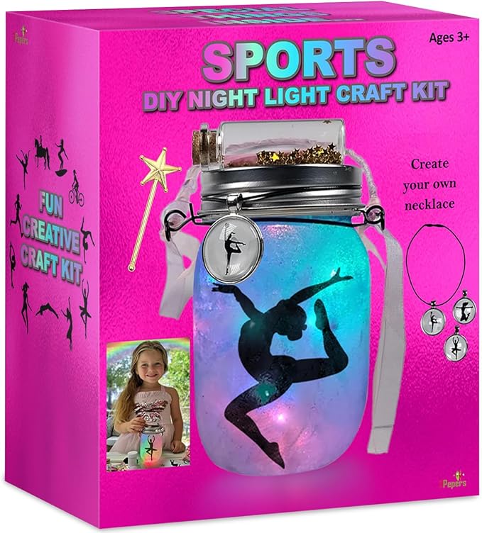 DIY Sports Night Light Gifts for Girls Age 3 4 5 6 7 8-12, Birthday Present & Arts and Crafts Kit for Kids, Art Set Project, Gymnastics & Ballet