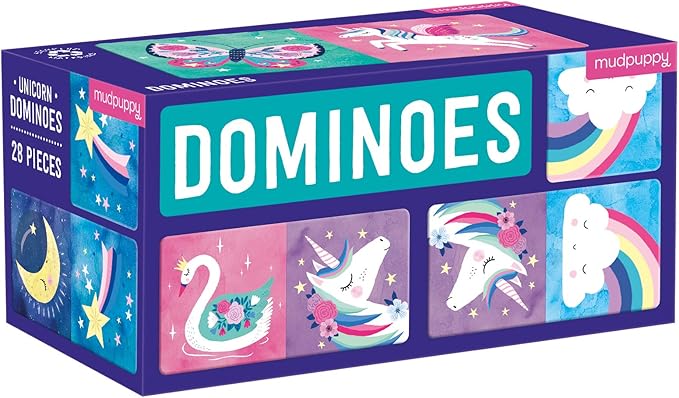 Mudpuppy Unicorn Dominoes