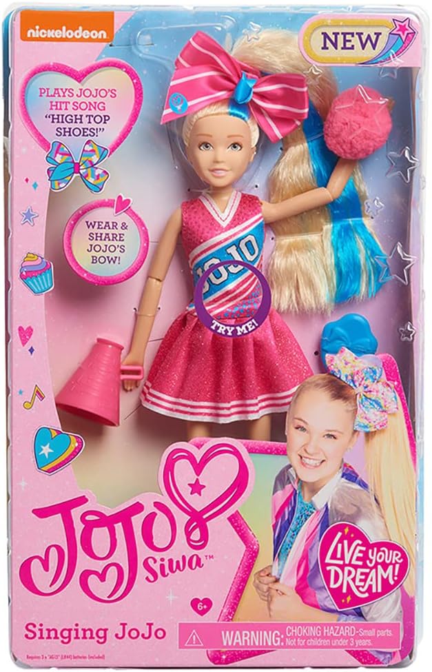 JoJo Siwa 10 Inch Singing Doll, Sings High Top Shoes, Pink Cheerleading Outfit and Accessories, Kids Toys for Ages 6Up by Just Play